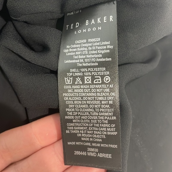 Ted Baker Black Abriee Puff Sleeve Midi Dress - Picture 16 of 16